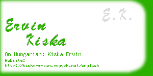 ervin kiska business card